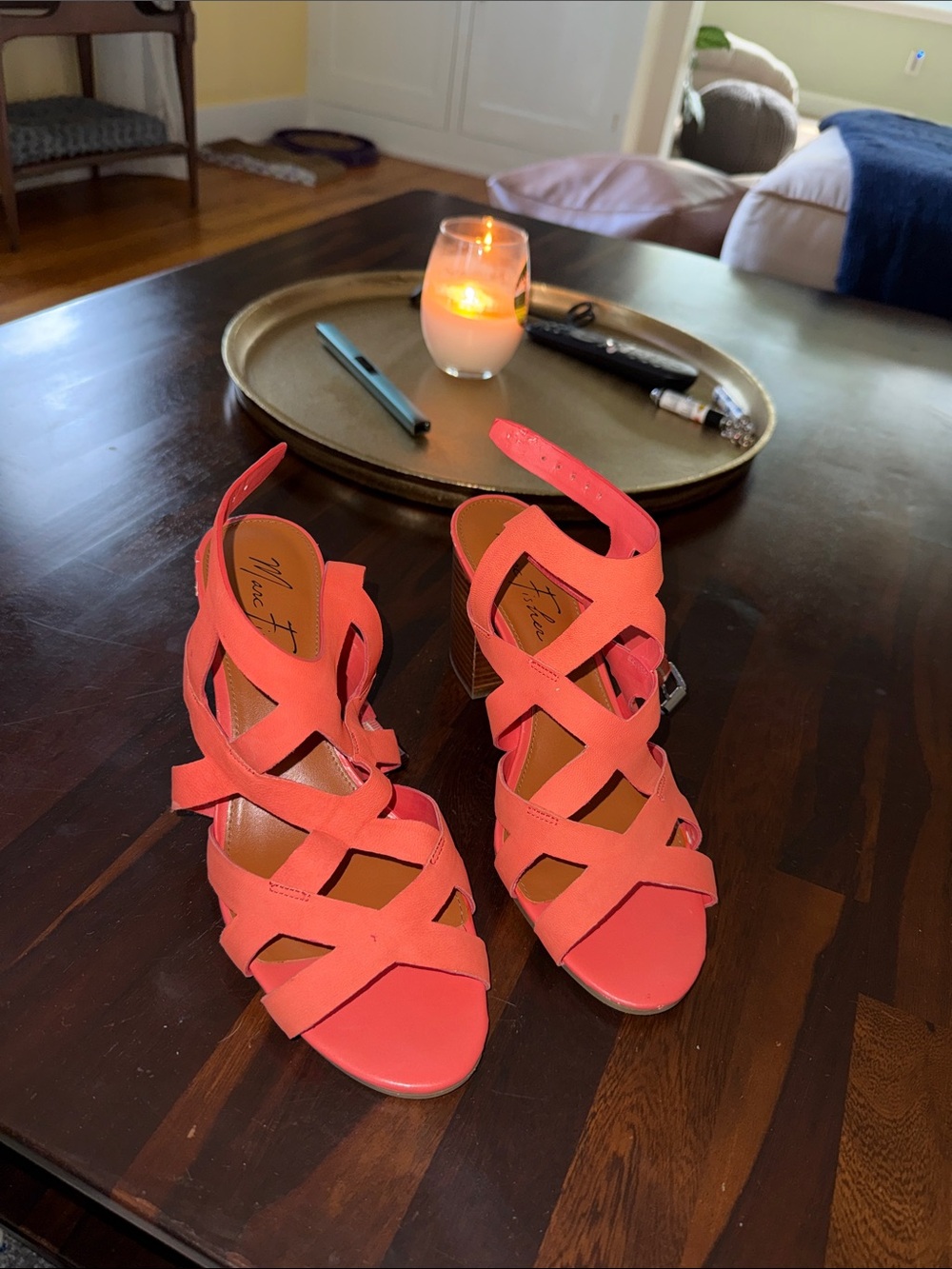 Marc Fisher Coral Strappy Block Heel Sandals
